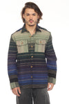Moss Stripe Button Shirt Jacket