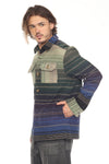 Moss Stripe Button Shirt Jacket