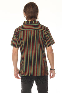 Rasta Striped Camp Shirt