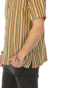 Rasta Striped Camp Shirt