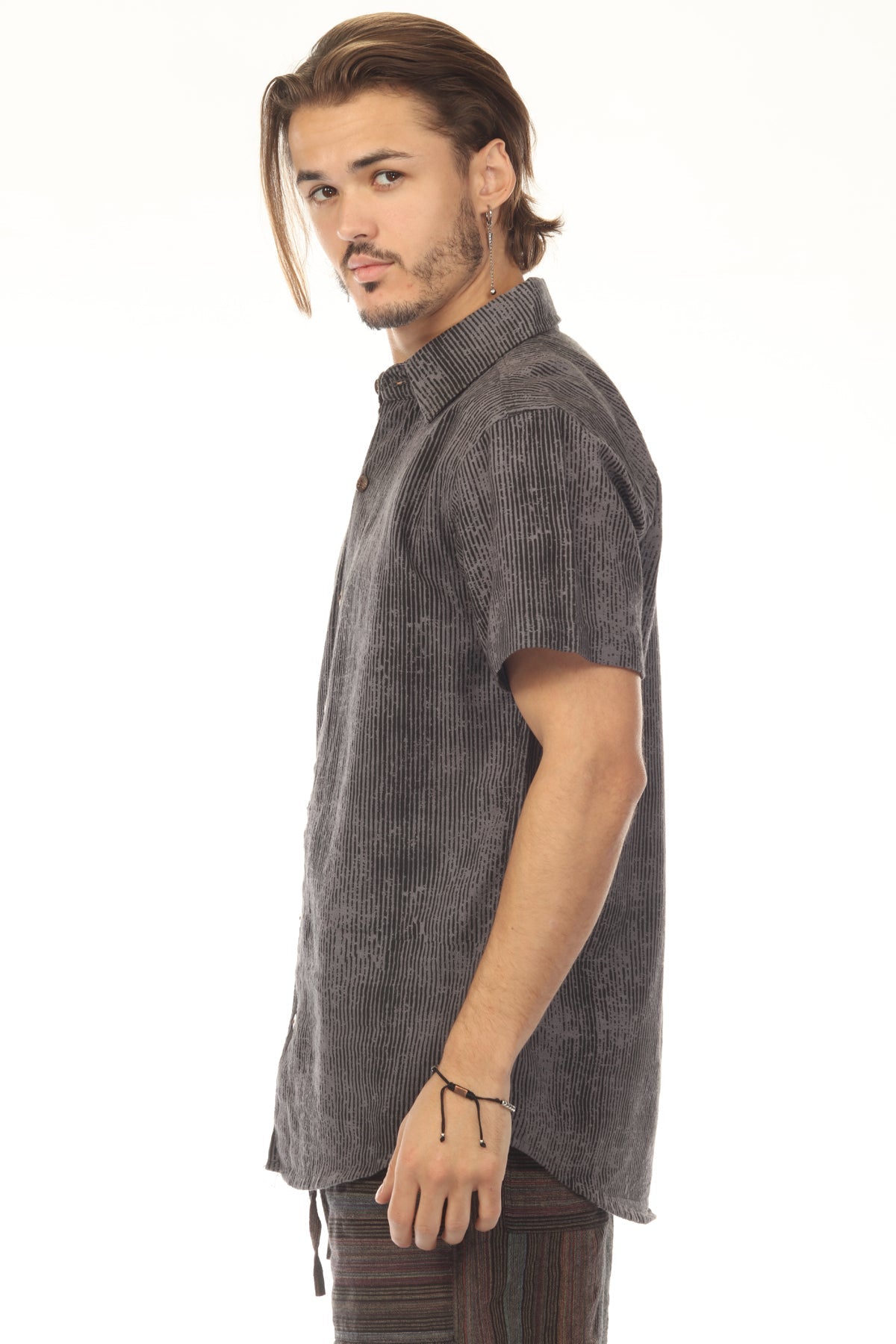 Vibration Stripe Short Sleeve Shirt