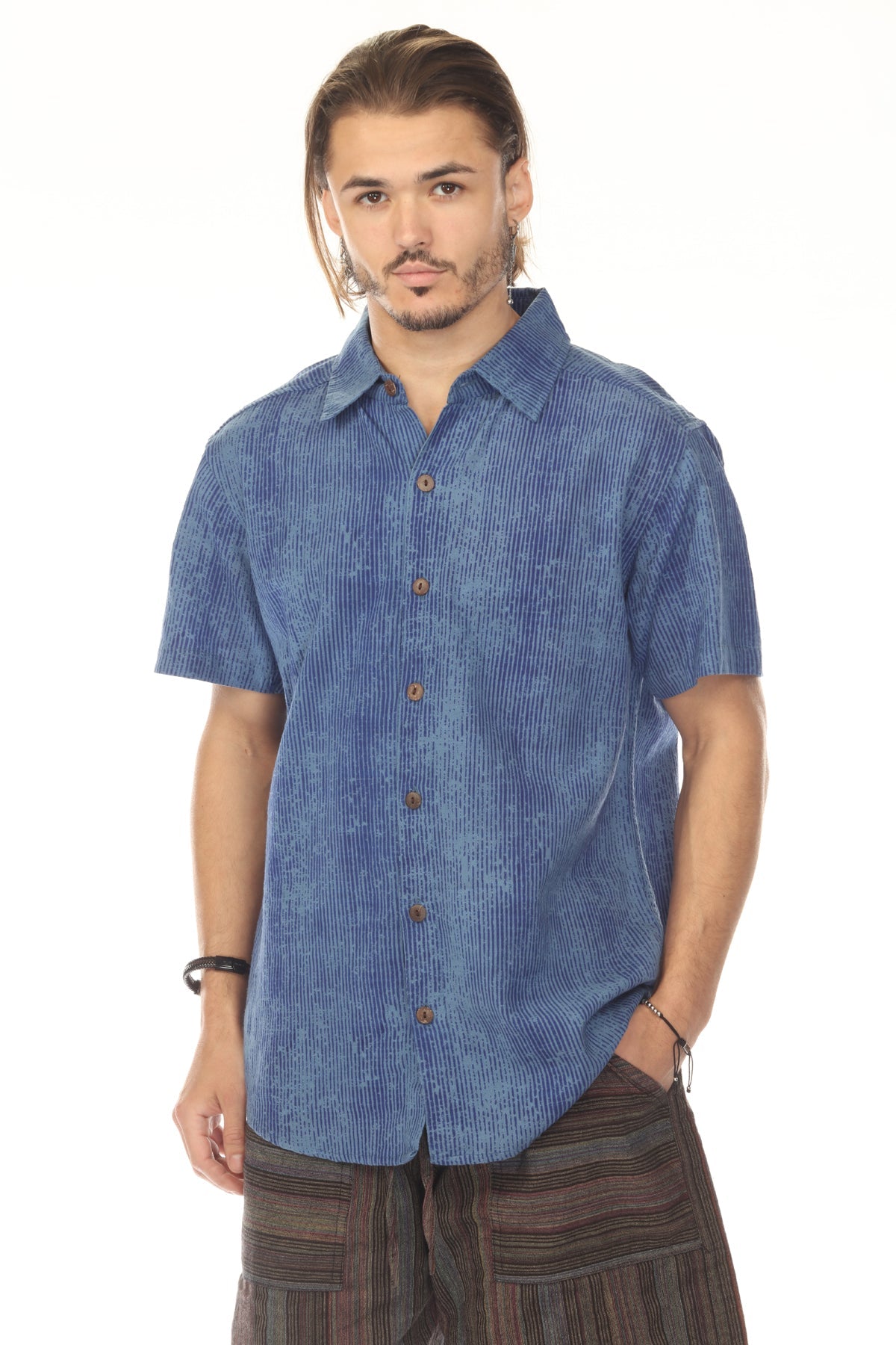 Vibration Stripe Short Sleeve Shirt