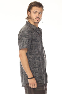 Abst Mushroom Print SS Shirt