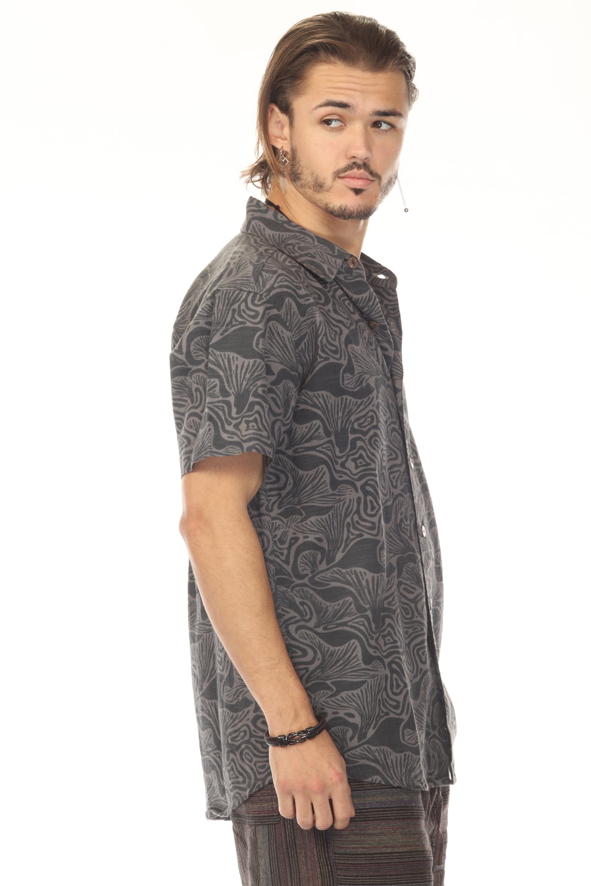 Abst Mushroom Print SS Shirt