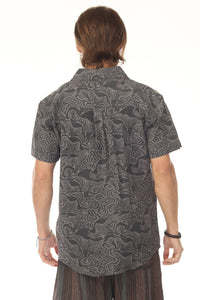 Abst Mushroom Print SS Shirt