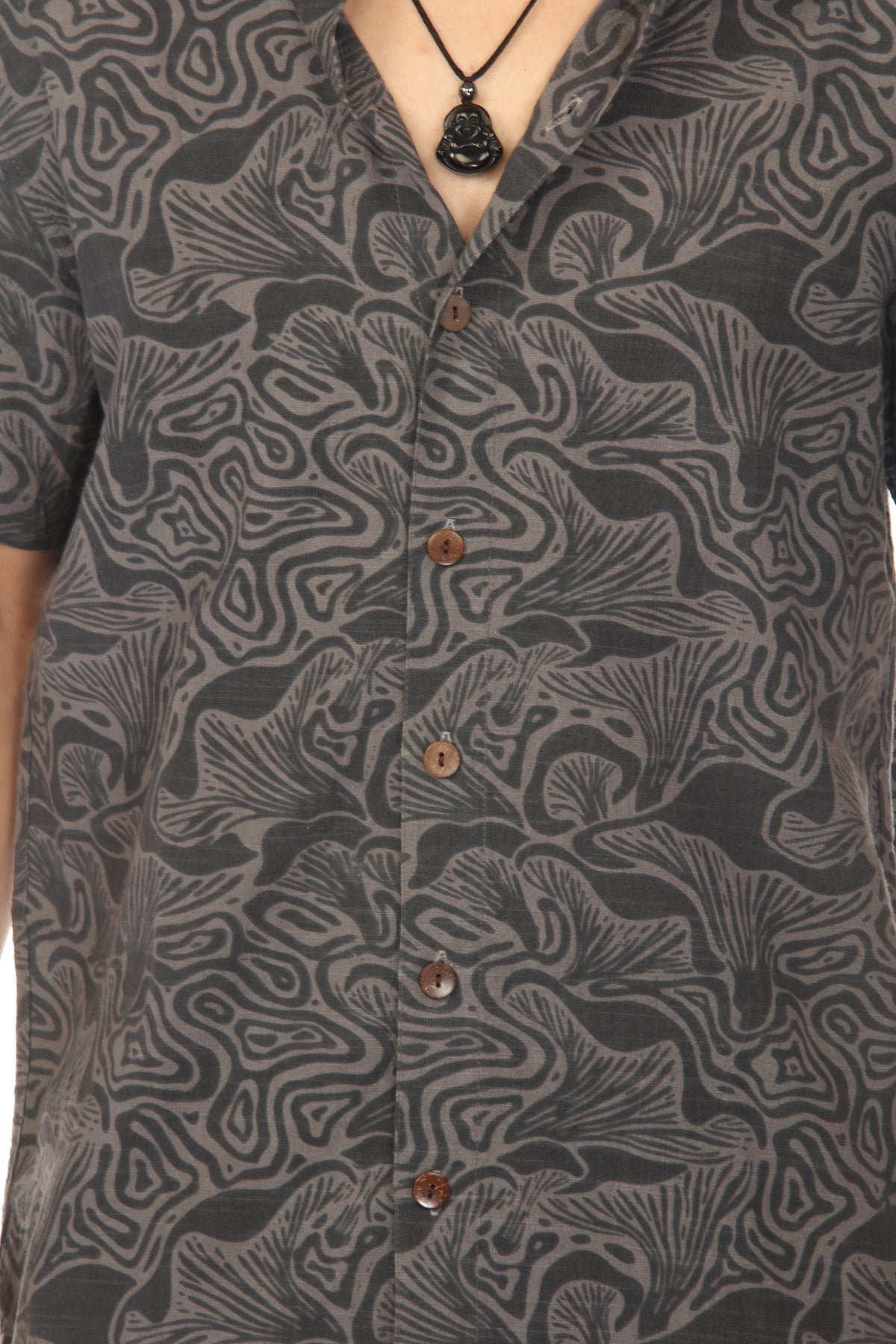 Abst Mushroom Print SS Shirt