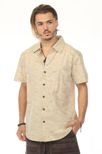 Abst Mushroom Print SS Shirt