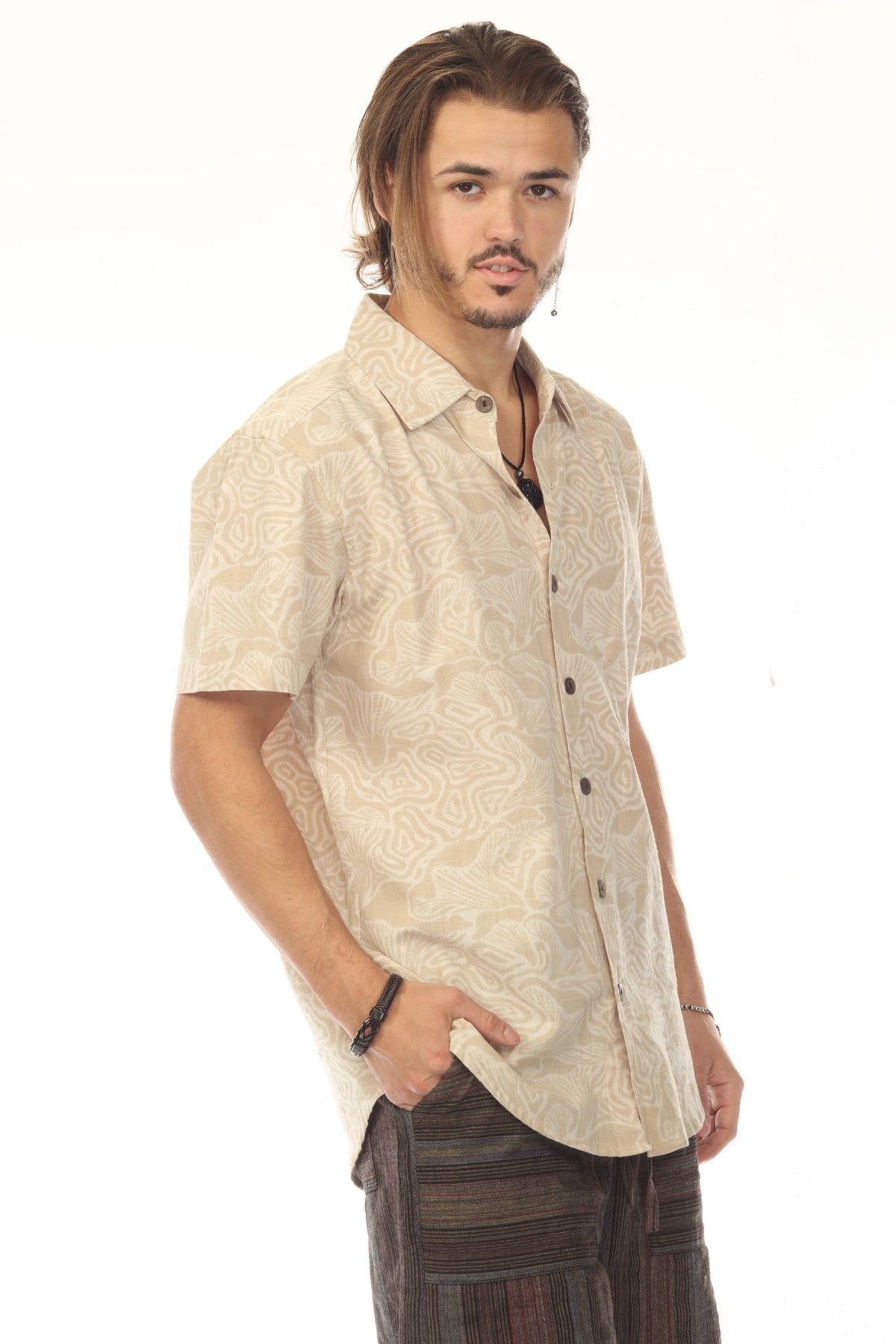 Abst Mushroom Print SS Shirt