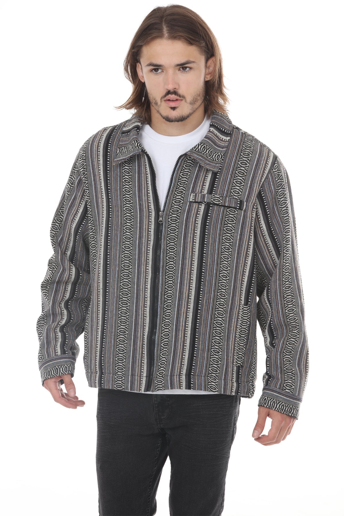 Mens Fleece Lined Zip Work Jacket