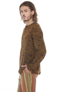 Mushroom Print Long Sleeve Henley