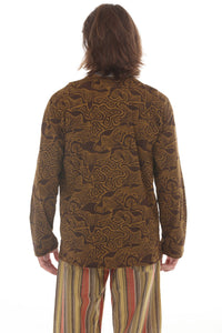 Mushroom Print Long Sleeve Henley