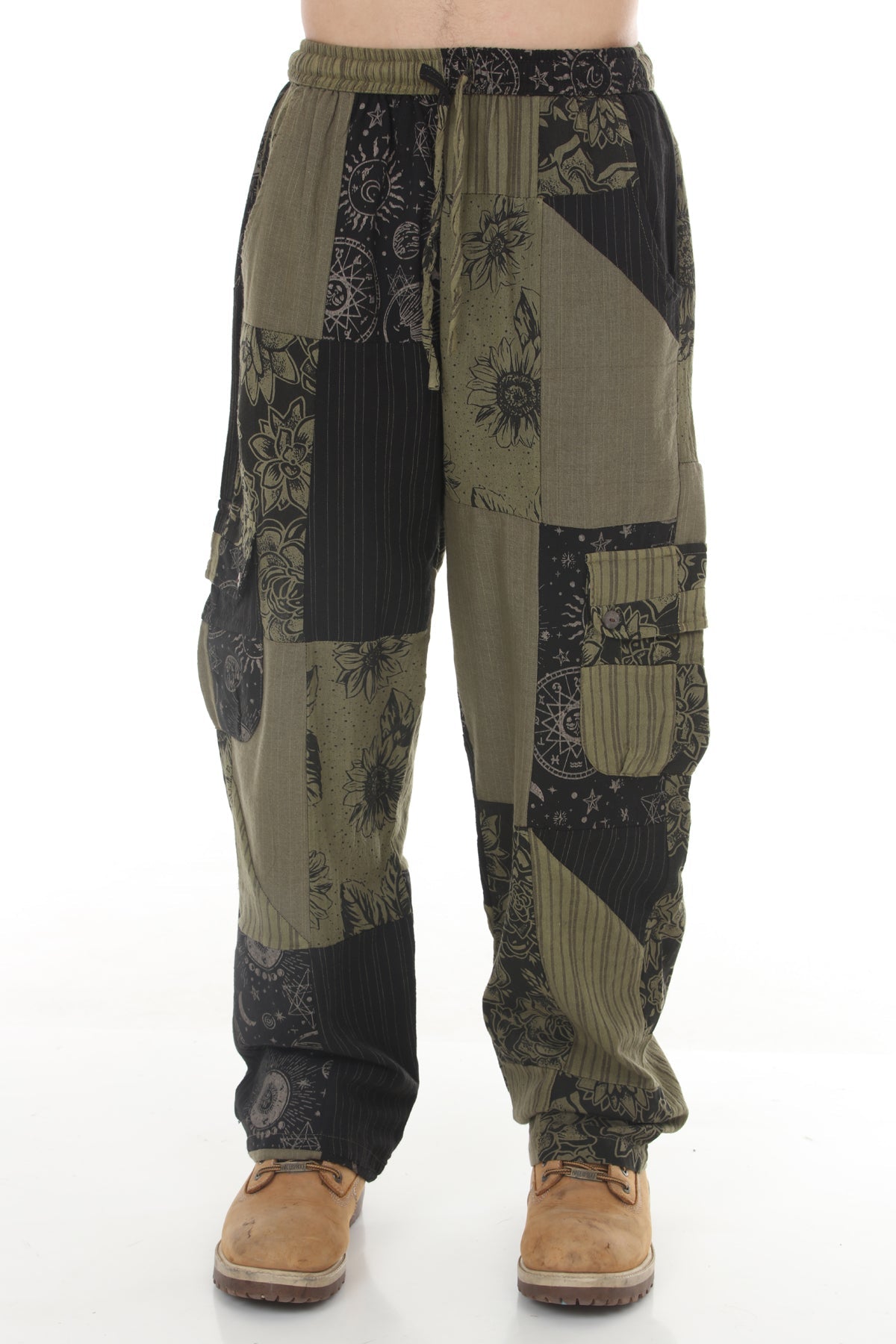 Vintage Patchwork Mens Cargo Pants