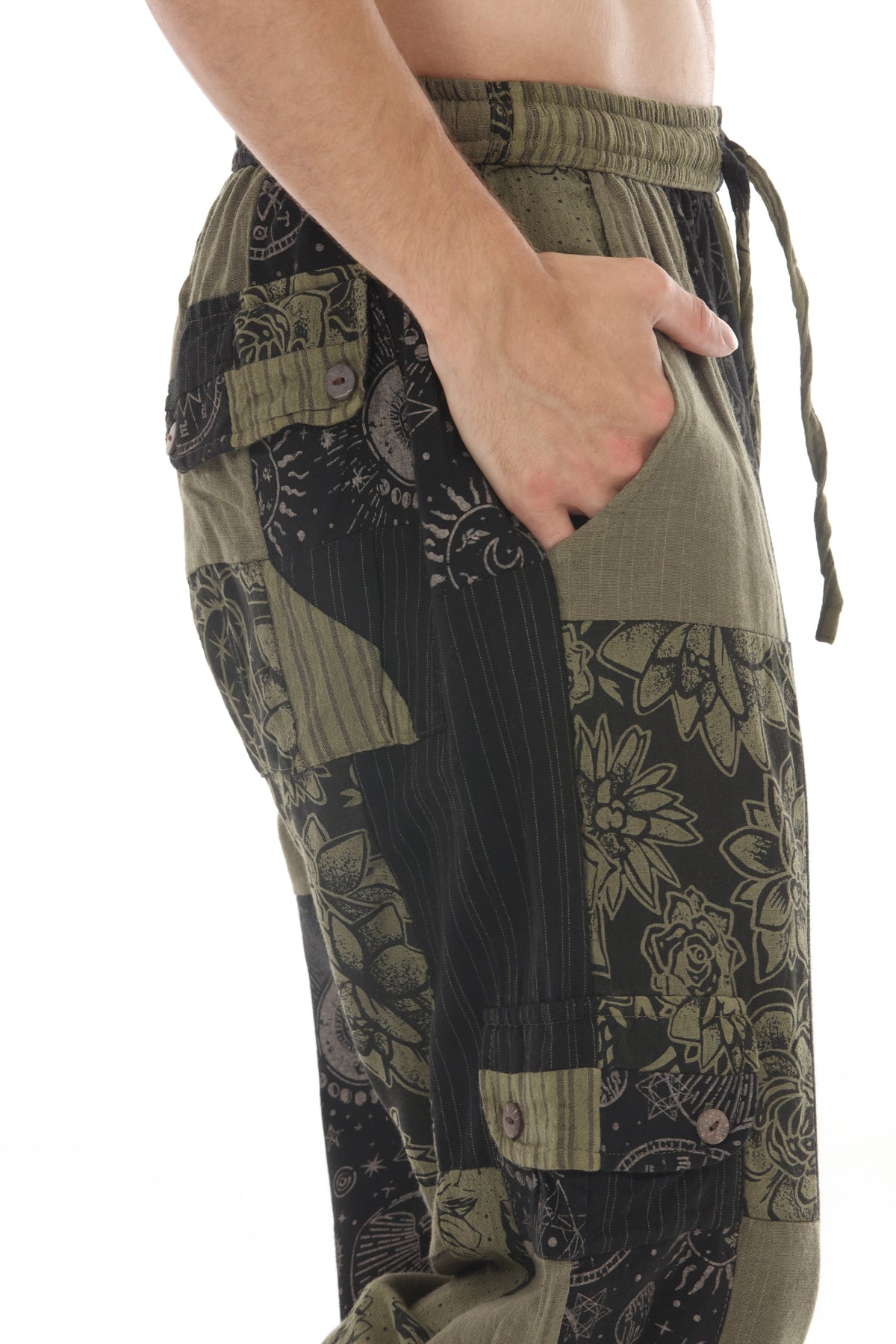 Vintage Patchwork Mens Cargo Pants