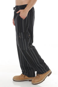 Unisex Striped Cargo Pants