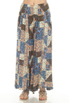 Mushroom Quilt Print Wide Leg Pants
