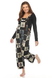 Womens Patchwork Overalls