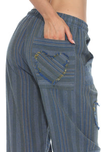 Heart Patchwork Barrel Pants