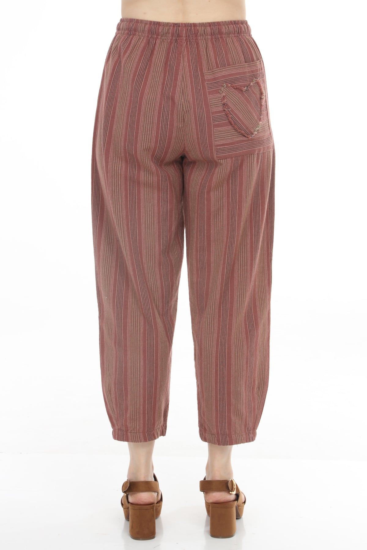 Heart Patchwork Barrel Pants