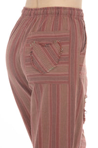 Heart Patchwork Barrel Pants