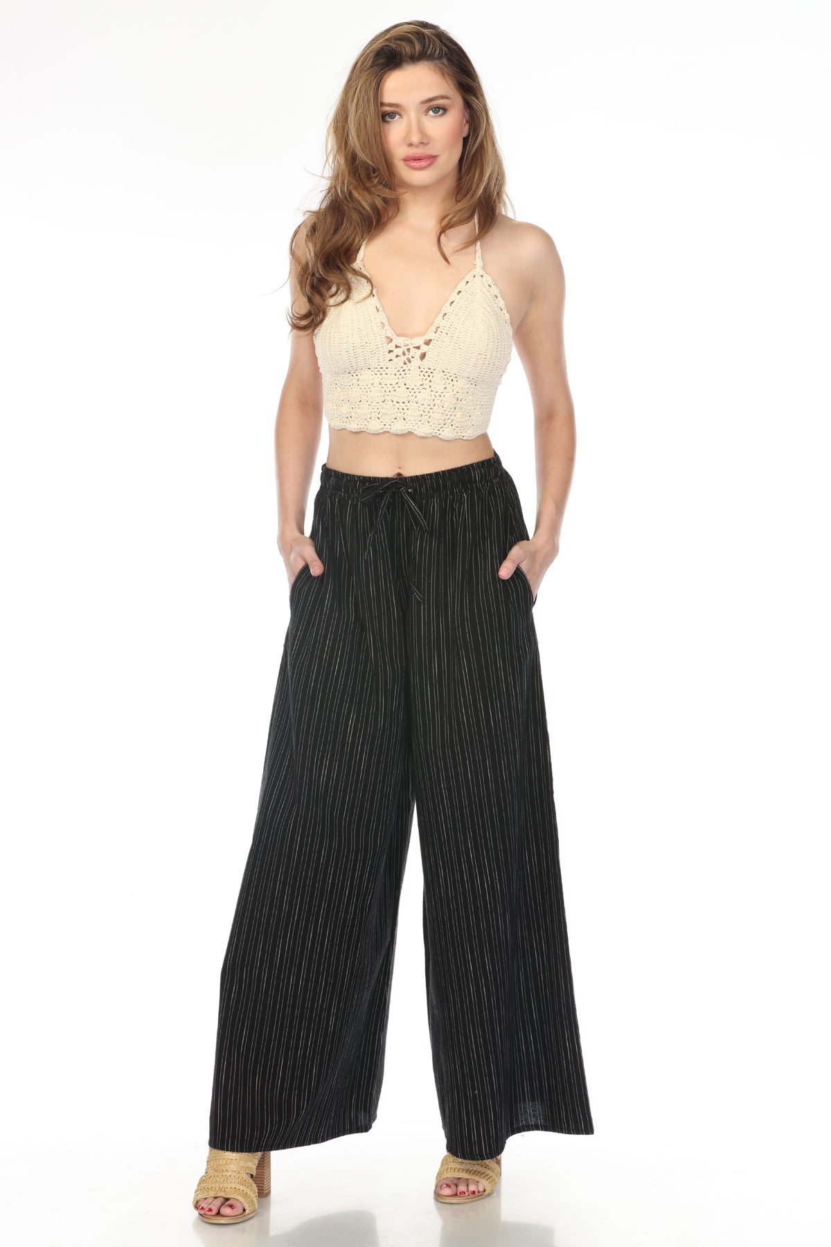 Homespun Stripe Super Wide leg Pants