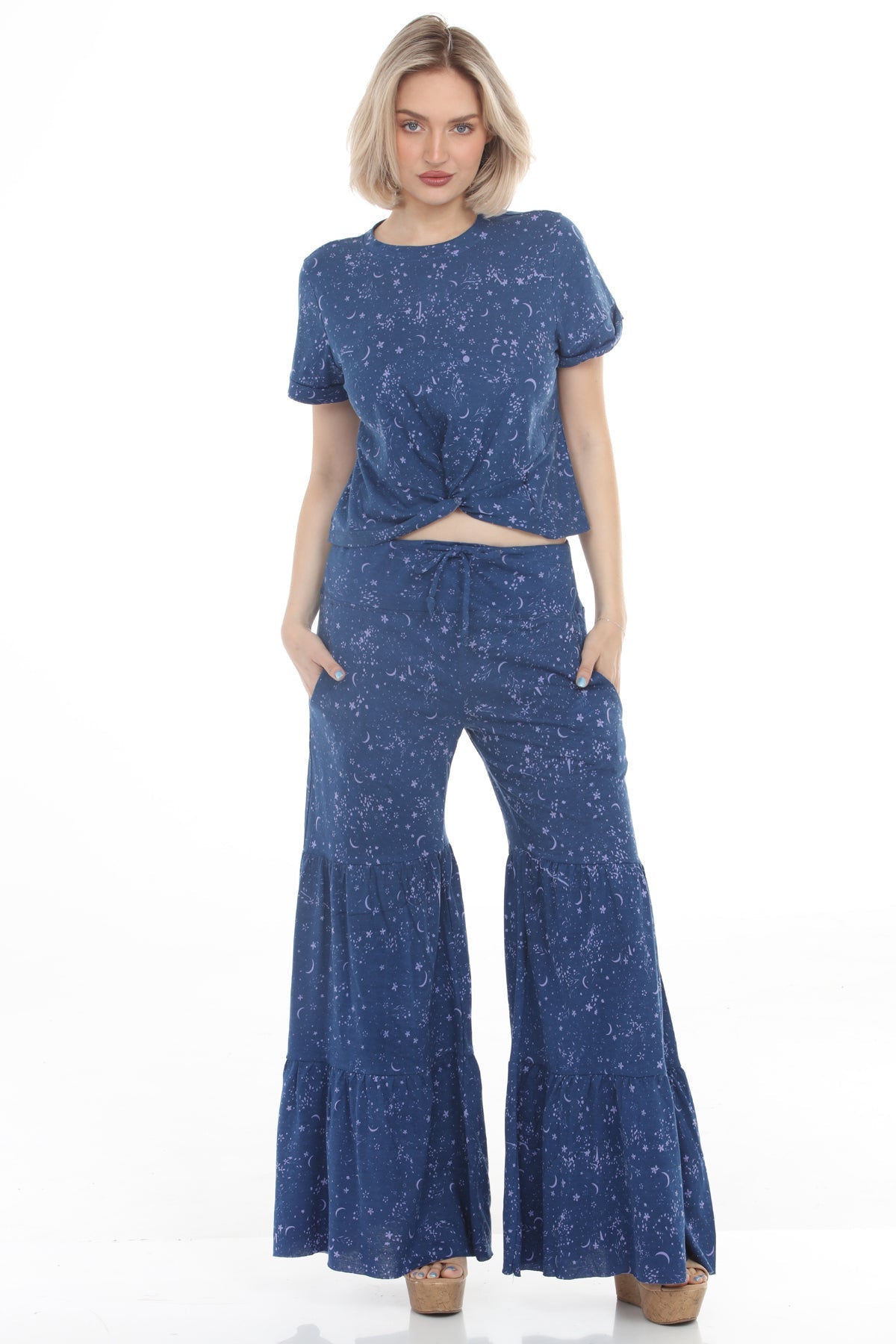 Celestial Tiired Jersey Pants