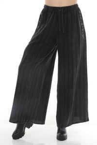 Stonewashed Waffle Wide Leg Pants