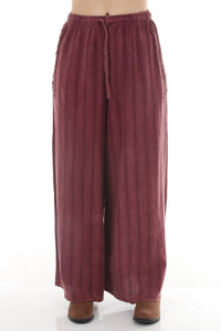 Stonewashed Waffle Wide Leg Pants