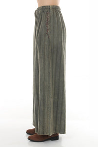 Stonewashed Waffle Wide Leg Pants