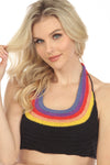 Rainbow Curved Yoke Crochet Top