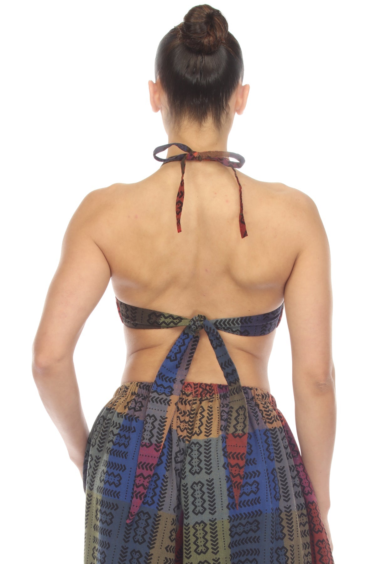 Woven Tribal Patch Print Halter Top