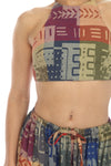 Woven Tribal Patch Print Halter Top