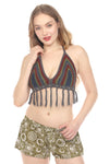 Santa Cruz Fringe Beaded Crochet Top