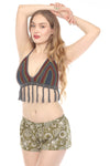 Santa Cruz Fringe Beaded Crochet Top