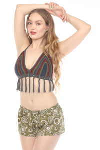 Santa Cruz Fringe Beaded Crochet Top