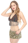Santa Cruz Fringe Beaded Crochet Top