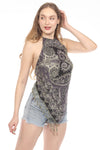 Fringe Paisley Halter Top