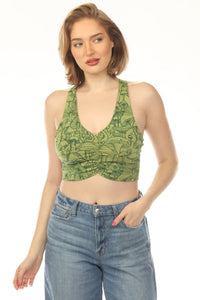 Wild Mushroom Ruched Bra Top