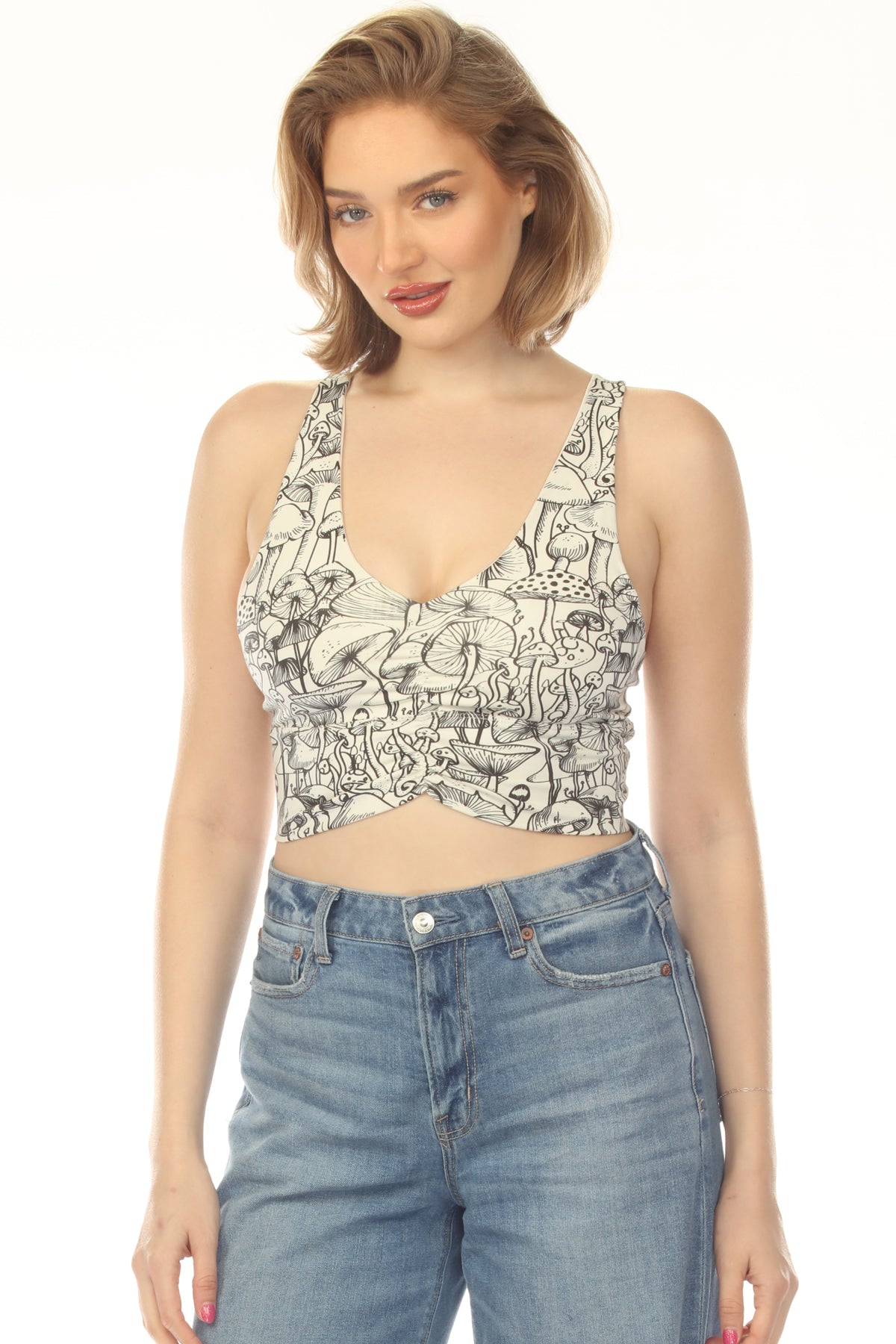 Wild Mushroom Ruched Bra Top