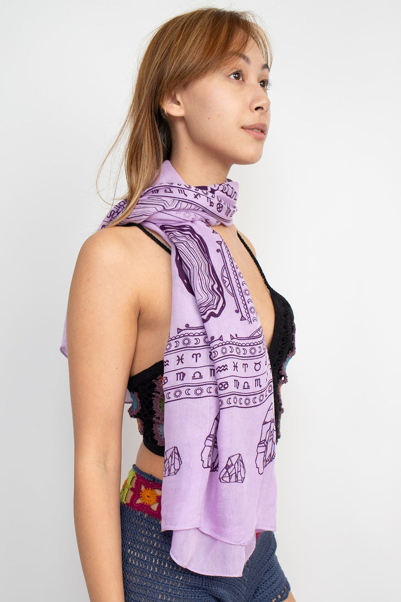 Crystals Printed Soft Sun Scarf