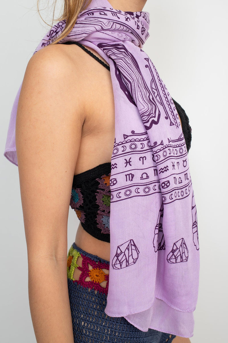 Crystals Printed Soft Sun Scarf