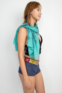 Crystals Printed Soft Sun Scarf