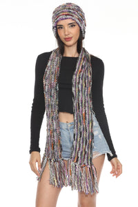 Multi Yarn Fringed Scarf