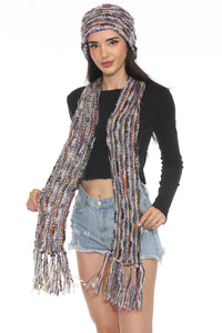 Multi Yarn Fringed Scarf