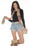 Fuzzy Striped Y2K Scarf