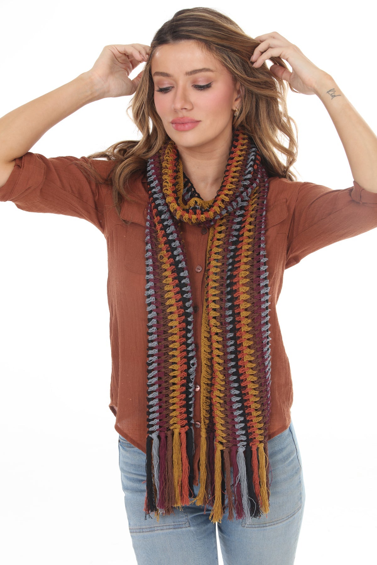 Cotton Crochet Lightweight Scarf