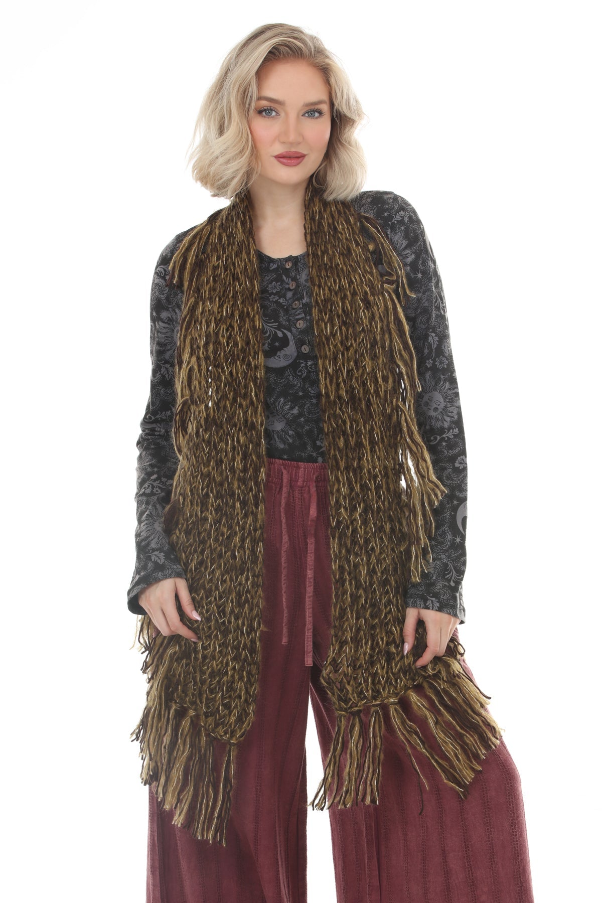 Stevie Fringe Chunky Knit Scarf