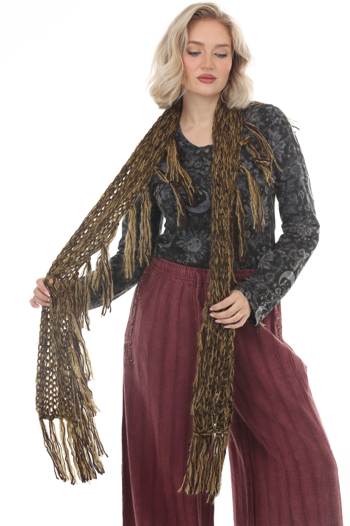 Stevie Fringe Chunky Knit Scarf