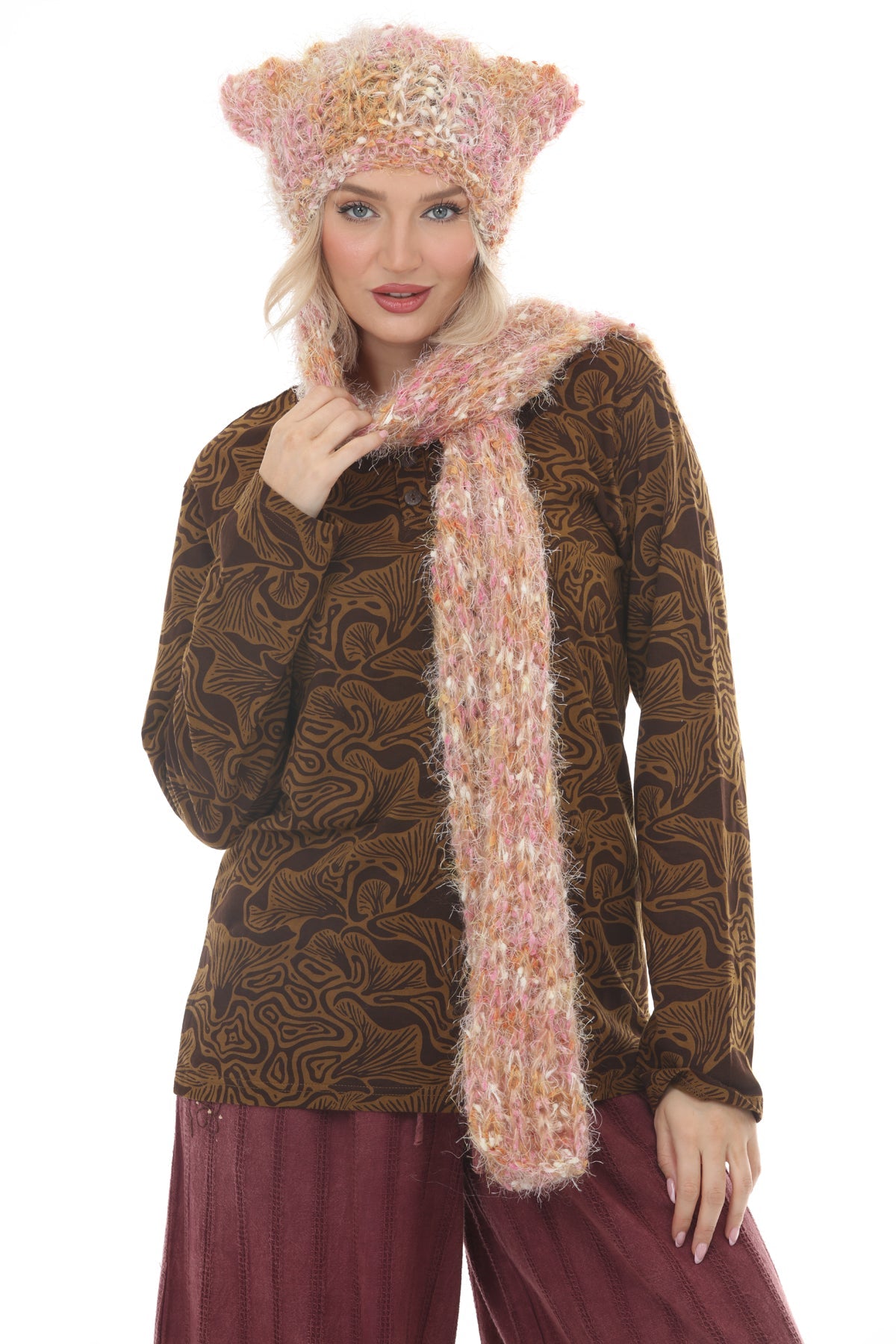 Soft Kitty Hooded Scarf