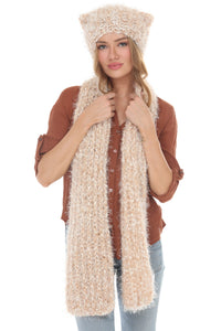 Soft Kitty Hooded Scarf