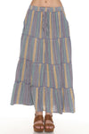 Stripe Tiered Maxi Skirt